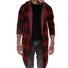 Men's Autumn Winter Sweatshirt Long Sleeve Plaid Hooded Sweatshirt Streetwear Casual Outwear sudadera hombre 2024 - buy cheap