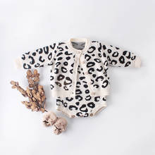 Leopard romper baby boys jumpsuit for newborn cardigans+suspender pants suit children overalls clothing set toddler outfits 2024 - buy cheap