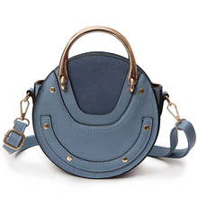 2019 PU leather handbag mini crossbody bags for women Metal hand shoulder bags designer handbags round women messenger bags 2024 - buy cheap
