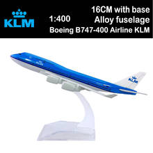 16CM 1:400 Boeing B747-400 Model Dutch Airlines KLM W Base Alloy Aircraft Plane Airliner Display Toy Adult Collection Kids Gifts 2024 - buy cheap