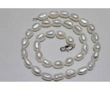 9x10mm white baroque pearl necklace natural Freshwater PEARL Women Jewelry 35cm 43cm 15'' 17'' 2024 - buy cheap