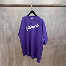 Хип-хоп 3D пена печать Vetements футболка Летняя высококачественная повседневная оверсайз фиолетовая Vetements Футболка мужская и женская 1:1 2024 - купить недорого