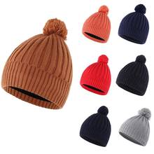 Connectyle niño infantil niños niñas invierno clásico sombrero lana suave cálido orejeras tejidas Beanie de calavera tapa con Pom-Pom 2024 - compra barato