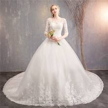 Robe De Mariee Grande Taille 2021 New The Half Sleeve Ball Gown Luxury Lace Embroidery Wedding Dress Noble Vestido De Novias F 2024 - buy cheap