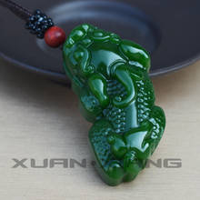 Natural Green Nephrite Carved Double Pi Xiu Brave Pendant Lucky  Necklace Amulet Pendants Good blessing fashion Jades Jewelry 2024 - buy cheap