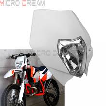 Faro de motocicleta Dirt Bike MX Enduro, carenado blanco de 12V, 35W, para EXC, XCF, XCW, 125/250/300/350/450 2024 - compra barato