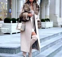arlenesain sable fur  warm long cashmere beige women coat  winter 2024 - buy cheap