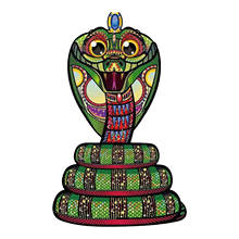 Детский пазл «сделай сам», уникальный пазл с кобрами, каждая деталь в форме животного, деревянные головоломки для взрослых и детей, обучающая игрушка, игра 2024 - купить недорого