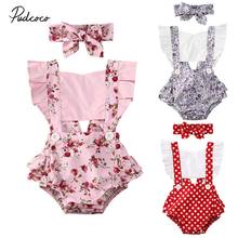 2020 Baby Summer Clothing 2PCS Newborn Infant Baby Girl Polka Dot Romper Jumpsuit Clothes Outfit Headband Sleeveless Sunsuit 2024 - buy cheap