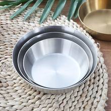 Stainless Steel Flat Bottom Serving Dish Round Plate Tray Kitchen Dinning Bowl Round Flat Bottom Anti-rust Stainless Steel Bowl 2024 - buy cheap