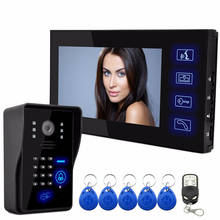 Видеодомофон SYSD с проводной сенсорной кнопкой и камерой 7 дюймов, домофон с паролем и RFID, 1 монитор 2024 - купить недорого