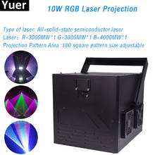Proyector láser Semiconductor de estado sólido, dispositivo RGB de 10W, 40kpps, para DJ, discoteca, luz de escenario, DMX512, Control ILDA, Software ISHOW 2024 - compra barato