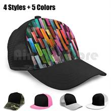 Multicolored Watercolor Stripes Pattern Baseball Cap Adjustable Snapback Hats Hip Hop Multicolor Colors Pattern Pattern Design 2024 - buy cheap