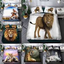 3D Printed Animal Lion Tiger Bedding Set Black Black White Duvet Covers 3D Quilt Bed Set Nordic Bedclothes King Size Bed Linens 2024 - buy cheap