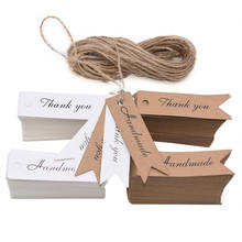 100pcs Thank You Hang Kraft paper gift label tag Wedding/Birthday Party Candy Boxes Price Tags for Flower/Wedding Favors Labels 2024 - buy cheap