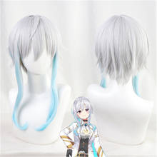 Anime VTuber Hololive Minami Nami Cosplay Wig Short Blue Silver Heat Resistant Synthetic Hair Hallowen Carnival Party + Wig Cap 2024 - buy cheap