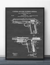 Colt 1911 Firearm Patent Blueprint Wall Art Painting Retro Wall Decor Canvas Prints Art Poster for Bedroom Study Room Decor 2024 - buy cheap