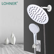 Lohner New Silver Chrome Shower System Cabezal Soporte Ducha Pared High Pressure Set Head Bathroom Douchette Lavabo Cheveux 2024 - buy cheap