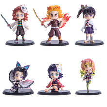 Velocidade de 6 tamanhos: demon slayer, makomo, kanawo, mitsuri, inosuke, q ver. Bonecos de ação do anime kimetsu no yaiba, figuras de ação em pvc t30 2024 - compre barato