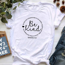 Be Kind Funny Graphic 90s Aesthetic Women Tshirt Fashion Christian 100% Cotton Female Clothing Crew Neck Short Sleeve Top Tees 2024 - buy cheap