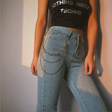 Cintos de grife feminina de alta qualidade couro hip hop punk liga corrente calças jóias 2024 - compre barato