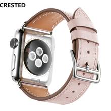 Leather strap For Apple Watch band 44mm 40mm 42mm 38mm single tour iWatch Fashion for apple watch 5 4 3 se 6 7 2024 - buy cheap