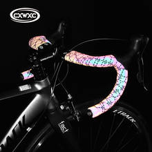 Anti-Slip Road Bicycle Handlebar Light Change Reflective Bike Bar Tape Racing Bike Tape Wrap Pu Leather Cycling Handlebar Tapes 2024 - buy cheap