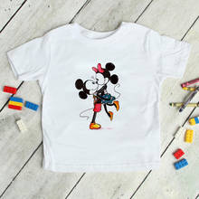 Harajuku Cute Mickey Mouse Minnie Love Print Clothes Girl Summer T-shirt Tee Aesthetics Boy Short Sleeve Children's Clothing 2024 - buy cheap