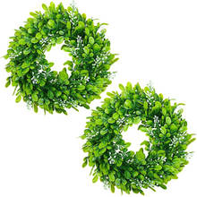Венок с зелеными листьями, оконная гирлянда из бокса, праздничный декор для вечеринки 2024 - купить недорого