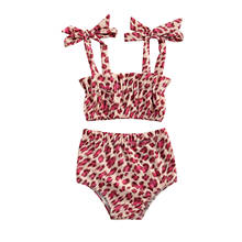 2021 0-24M Sweet Baby Girl Clothes Pink Leopard Print Bandage Tube Top Vest+Shorts Summer Kids Outfits 2pcs Set 2024 - buy cheap