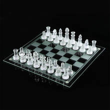 Glass Chess Set Elegant Pieces and Glass Board Chess Game Frosted & Clear Chessmen 2024 - buy cheap