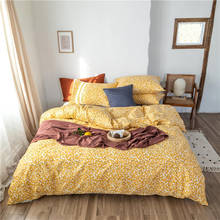 Conjuntos de roupa de cama denso com flores brancas, conjunto de roupa de cama amarelo ou cinza, roupa de cama única/casal, primavera, 2020 2024 - compre barato