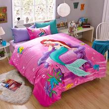 Disney-ropa de cama de La Sirenita para niños y niñas, edredón de decoración para dormitorio, Sábana, funda de almohada, Juego de 3 piezas, 4 piezas 2024 - compra barato