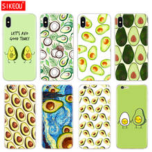 Silicon Cover Phone Case For Iphone 6 X 8 7 6s 5 5s SE 2020 Plus 10 XR XS MAX 11 pro MAX Protective Bumper Cute Avocado Food 2024 - buy cheap