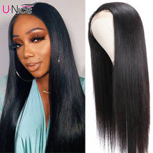 UNice Hair 13X1 T Part Lace Wig Human Hair Brazilian Straight Human Hair Wigs for Women Pre Plucked Lace Part Wigs 150% Density 2024 - buy cheap