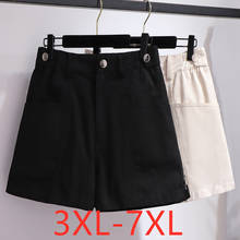 New 2021 Summer Plus Size Women Clothing Shorts For Women Large Loose Casual Cotton Wide Leg Pocket Shorts Black Apricot 7XL 2024 - buy cheap