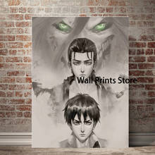 Eren jaeger fanart pintura em tela decoração de casa quadros de parede shingeki não kyojin decoração impressões ataque no titan cartaz 2024 - compre barato