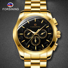 FORSINING-Reloj de pulsera de acero inoxidable para hombre, diseño dorado, mecánico, automático, de negocios 2024 - compra barato