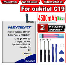 Hsabat bateria 4500mah para oukitel c19 2024 - compre barato