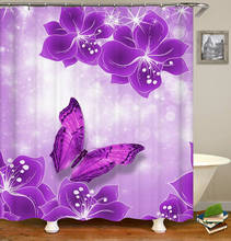 Cortina de ducha de tulipán de colores 3D, cortina de baño de flores naturales, impermeable, tela de poliéster, decoración de bañera 2024 - compra barato