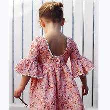 Lindas roupas de criança bebê meninas meninas roupas de manga longa floral festa princesa boho concurso roupas de menina 2024 - compre barato