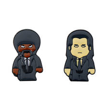 Movie Pulp Fiction Character Enamel Brooches Killer Jules Winnfield and Vincent Vega Pins Badges Accessories For Men Women 2024 - buy cheap