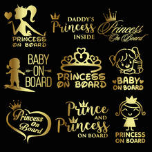 3D Vinyl Car Stickers Princess Baby On Board Funny Decals Girl Daughter Warning Sign Sticker On Auto Car Styling Decorations 2024 - buy cheap