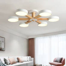Nordic 90-260V LED Pendant Light Iron Lampshade for Living Room Modern Wood Dining Room Lobby Chandelier Lighting 2024 - buy cheap