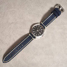 Correa de reloj de cuero genuino para hombre, pulsera vintage hecha a mano de 20mm, 22mm y 24mm, Correa gruesa de alta textura 2024 - compra barato