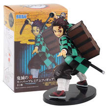 18CM Anime Demon Slayer Kimetsu no Yaiba Kamado Tanjirou Toys Tanjirou Fighting with bag PVC Action Figures Collectible Mode Toy 2024 - buy cheap