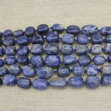 10-15MM 18Pcs/Lot 100% Natural Blue Pattern Stone Jewellery Accessories Findings Jewelry Loose Beads 2024 - buy cheap