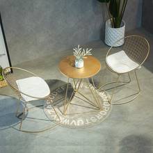 Silla nórdica de alambre hueco, muebles creativos, recreativas y sillas mesas pequeñas simples de Metal, silla moderna de diseño Golde 2024 - compra barato