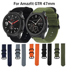 Pulseira de lona de nylon para relógio inteligente, pulseira substituível para huami amazfit gtr 47mm, acessórios 2024 - compre barato