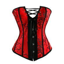 Corselet steampunk gótico para mulheres, lingerie sexy, espartilho vermelho, busto superior, cintura, modelador de corpo, roupa de emagrecimento 2024 - compre barato
